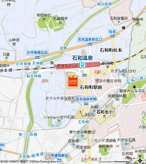 ザ・ビッグ石和店付近の地図